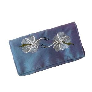 Silk Flower Embroidered Wallet/Clutch